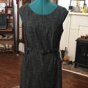 Charcoal Grey and White Plaid Wiggle Dress